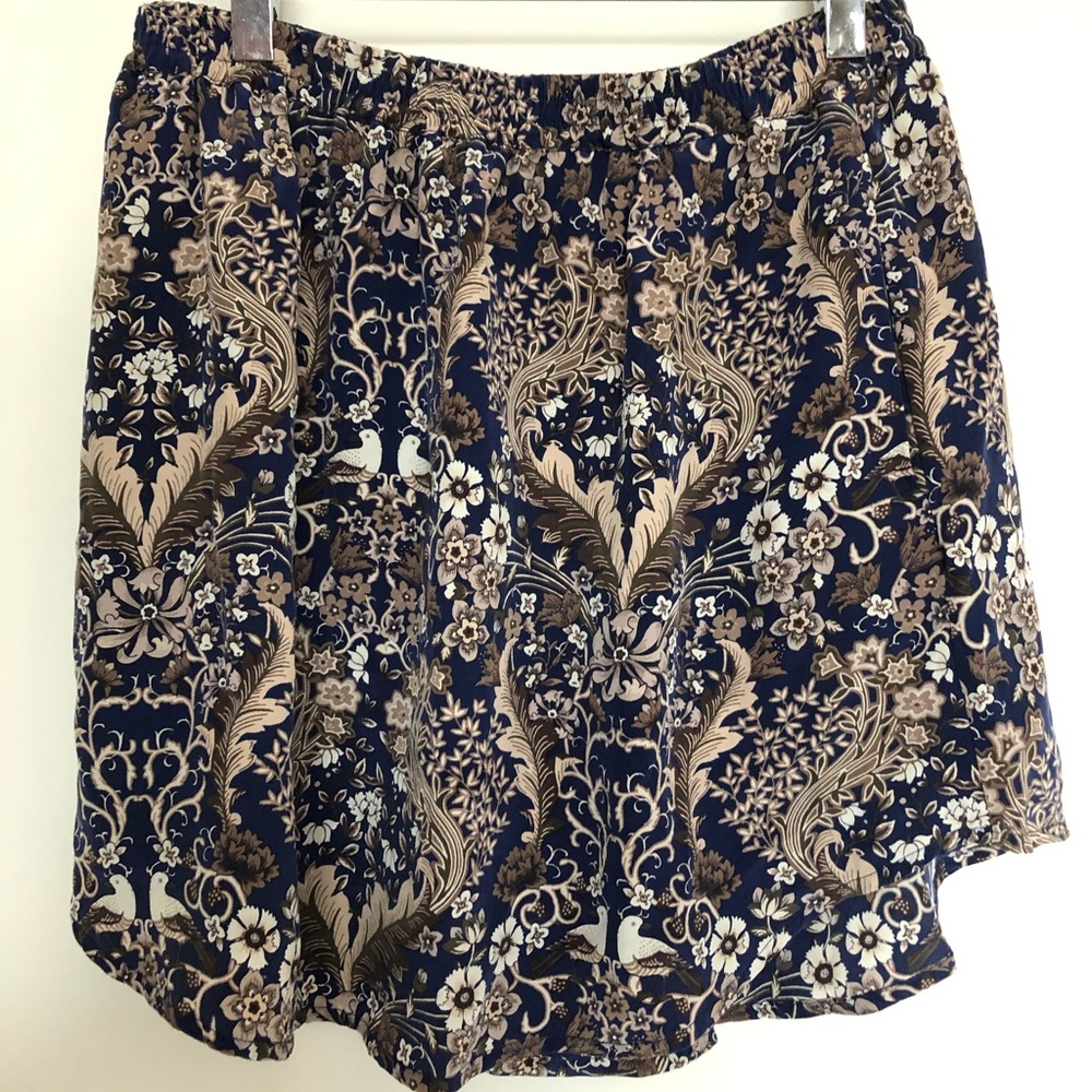 Club Monaco Silk Bird Print Garnette Skirt - 2